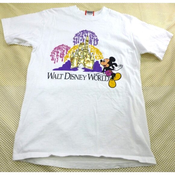 VTG Walt Disney World Mickey T-Shirt Disney Designs S/M Made In USA - Picture 1 of 7